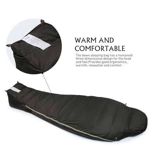 스폰서 광고 - SANSEGAL 초경량 미라 다운 침낭 650 필 파워 덕 다운 수트 10.6°C(32°F) 캠핑 하이킹 배낭여행용