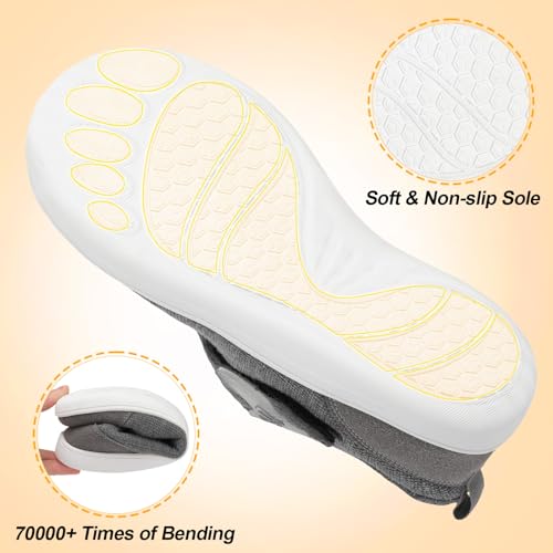 Leisfit Womens Slippers Wide Diabetic Shoes Adjustable Arthritis Edema House Shoes Indoor Outdoor Slippers