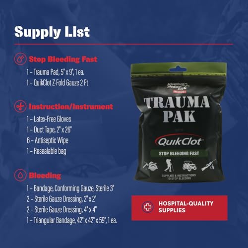 Adventure Medical Kit Trauma Pak First Aid Kit with QuikClot - First Aid Kit for Emergency Supplies, Camping Essentials & ...