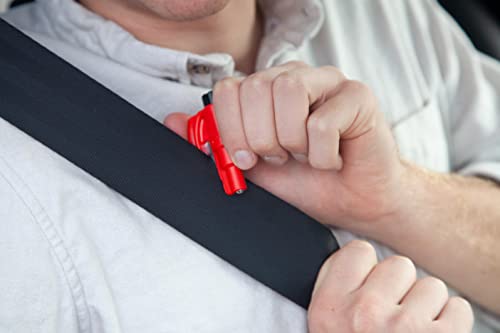 resqme The Original Emergency Keychain Car Escape Tool, 2-in-1 Seatbelt Cutter and Window Breaker, Made in USA, Orange - C...