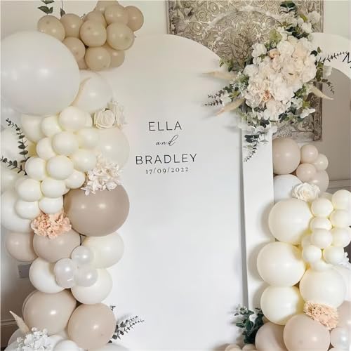 150pcs Sand White Balloons Different Sizes Pack, 18 12 10 5 Inch Party Balloon Garland Arch Kit Birthday Baby Shower Anniv...
