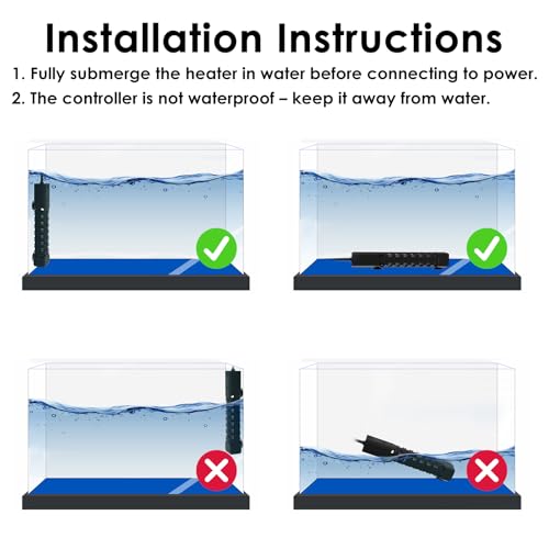 Devopet 200W Aquarium Heater, Adjustable Fish Tank Heater, with Digital Display, Overheat Protection & Dry Run Protection,...