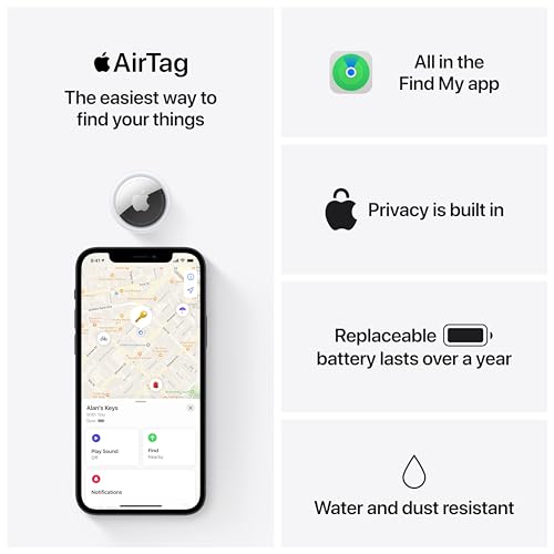 Apple AirTag. Keep Track of and find Your Keys, Wallet, Luggage, Backpack, and More. Simple one-tap Set up with iPhone or ...