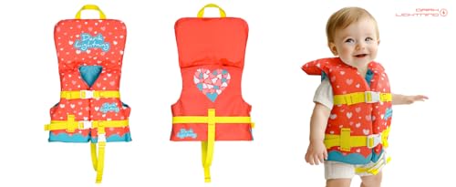 Dark Lightning USCG Approved Infant Life Jacket 0-30 lbs, Swim Vest for Baby/Toddlers 1-3 Year Old 20-30 lbs,Toddler Float...