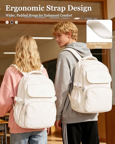 WEPOET Cute Middle School Backpack For Teen Girls,Waterproof Casual Bookbags,Lightweight Travel Daypack,Basic Laptop Colle...