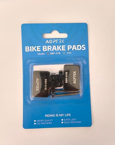 AGPTEK Bike Brake Pads, High-Performance Brake Pads, Disc Brake Pads & Spring (Semi-Metallic) for Mountain Bike Disc Brakes, 2 Pairs Bike Pads, Compatible with TRP Tektro Shimano Deore Br