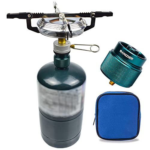 RANDDER Propane Stove Portable Isobutane Camping Stove with Gas Adapter - 10,000 BTU Single Burner Backpacking Camp Stove ...