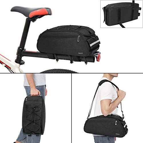 MOSISO Bike Rack Bag, Waterproof Bicycle Trunk Pannier Rear Seat Pouch Cycling Bike Carrier Backseat Storage Luggage Saddle Shoulder Bag