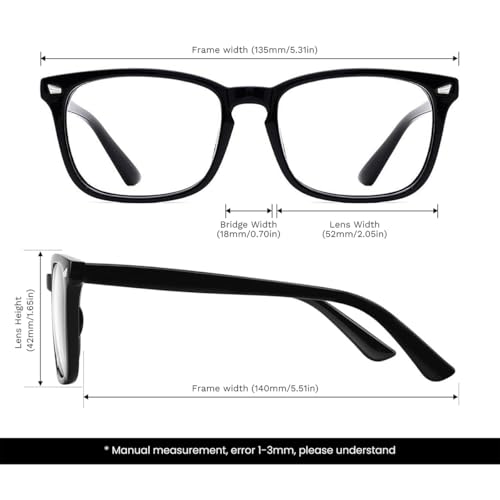 Eyeglasses for Men Women Glasses Men: Classic Glasses for Men Lightweight Anti Scratch