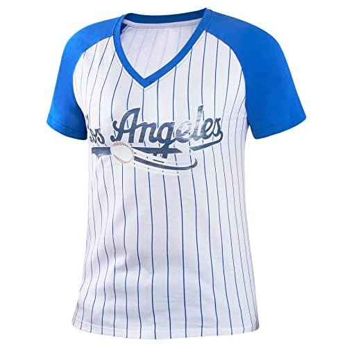 Womens City Baseball Fans V Neck Cage Raglan T-Shirts