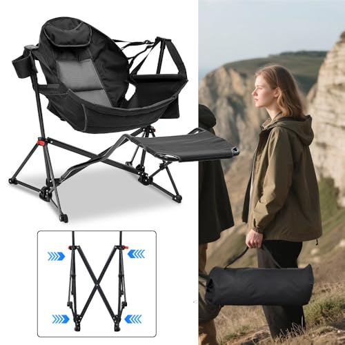 outdoor basic Adjustable Camping Folding Chair with Footrest - Portable Zero Gravity Lounge Chair for Beach, Lawn, Picnic,...