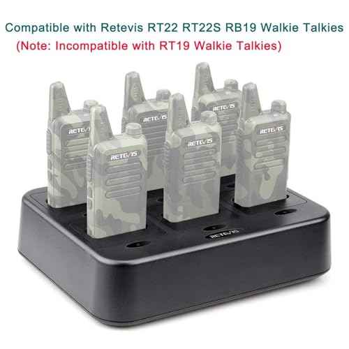 Retevis RT22 Walkie Talkie Charger, Six-Way Charger, Multi Unit Charging Station, Compatible with Retevis RT22 RT22S RB19 RB19P RB39 RB39P Walkie Talkie (1 Pack)