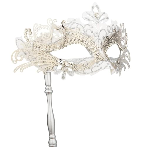 Hoshin Masquerade Mask with Stick, Mardi Gras Deecorations Venetian Masks for Womens
