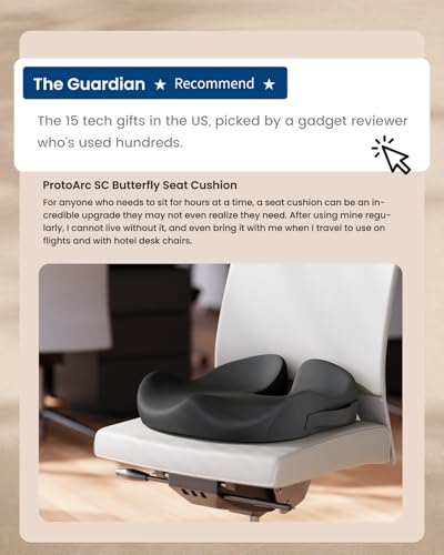 ProtoArc Seat Cushion, Office Chair Cushion for Sciatica, Coccyx Cushion, Ergonomic Memory Foam Seat Cushion for Car, Hom...