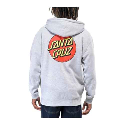 SANTA CRUZ Classic Dot Zip Hooded Heavyweight Sweatshirt Maroon XL Mens