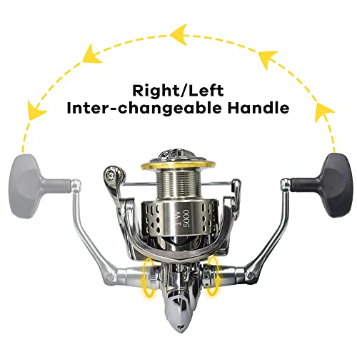Fishdrops Saltwater Spinning Reel, 12+1BB Ultra Lightweight Powerful Fishing Reel, Metal Frame Carbon Fiber 33 LB Max Dra...