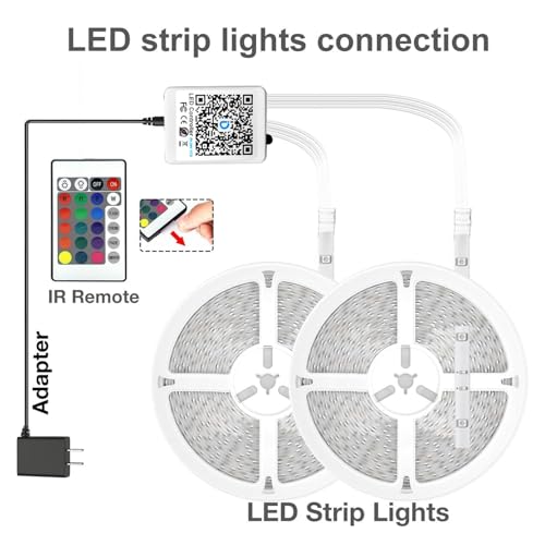 DAYBETTER LED Strip Lights 200 ft (2 Rolls of 100 ft), Smart App Control Lighting Bedroom Rome Decor with Remote, RGB Musi...
