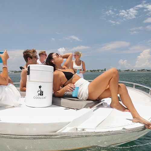 CoolCat 2-Gallon Electric Cooler Beverage Dispenser | Battery-Powered & Rechargeable Insulated Drink Dispenser with 24-Hou...
