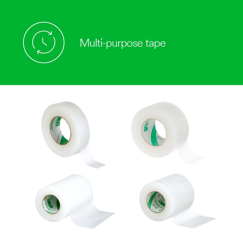 3M™ Transpore™ Surgical Tape, 1527-2, 2 in x 10 yd (5 cm x 9.1 m), 6 Roll/Carton, 10 Carton/Case