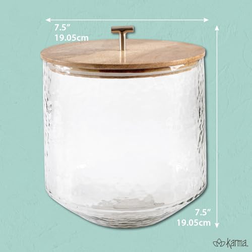 Karma, Glass Ice Bucket Airtight Lid with Tongs - 4.25L Beverage Tub Cocktail Home Bar Accessories, Wine, Beer - Chiller f...