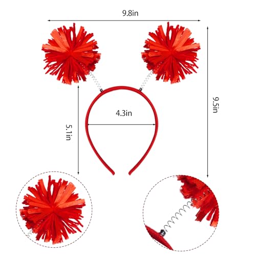Sucrain Tutu Costume Accessories Set, Spirit Day Pom Pom Headband Necklaces Heart Sunglasses Tutu Wear for Women Party