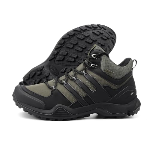 Men's Mid Waterproof Hiking Boots Lightweight Approach Trekking Comfortable Backpacking Non Slip Work Shoes Outdoor Campin...