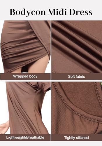LKOUS Women's Summer Elegant Bowknot Sleeveless Ruffle Bodycon Midi Dress Plus Size S-3XL