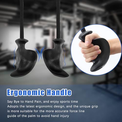 HXD-ERGO Tricep Rope with Ergonomic Handles, 36 Inch Tricep Pull Down Rope for Cable Machine, Pulley System, Triceps Rope ...
