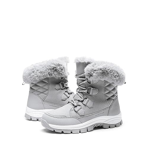 DREAM PAIRS Waterproof Snow Boots for Women, Faux Fur Cozy Warm Insulated Winter Boots Lace Up Mid-Calf Outdoor Shoes for ...