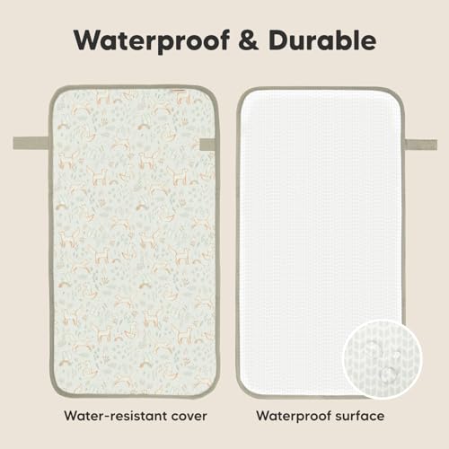 KeaBabies Portable Diaper Changing Pad, Easy Wipe Clean - Foldable Waterproof Baby Changing Mat for Diaper Bag, Compact, L...