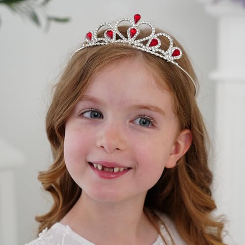 Lovelyshop Colorful Gems Silver Rhinestone Tiara for Little Kid Big Kid Prom Birthday Princess Crown