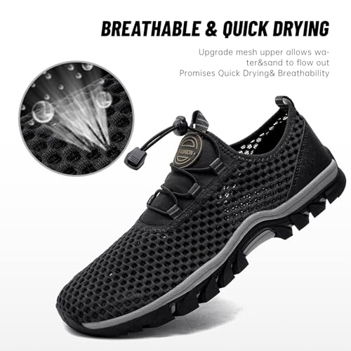 DXINZHI Water Shoes Men Outdoor Hiking Shoes Quick Drying Beach Aqua Shoes Men's Amphibious Water Shoes Summer Non-Slip Qu...