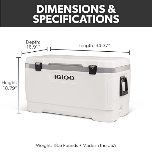Igloo Marine Cooler | Insulated Hard Shell Ice Chest |Great for Fishing, Camping, Boating, & More