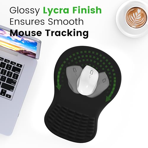 MEKASS Ergonomic Mouse Pad with Wrist Rest, Memory Foam Wrist Support for Carpal Tunnel Pain Relief, Non-Slip PU Base, Com...