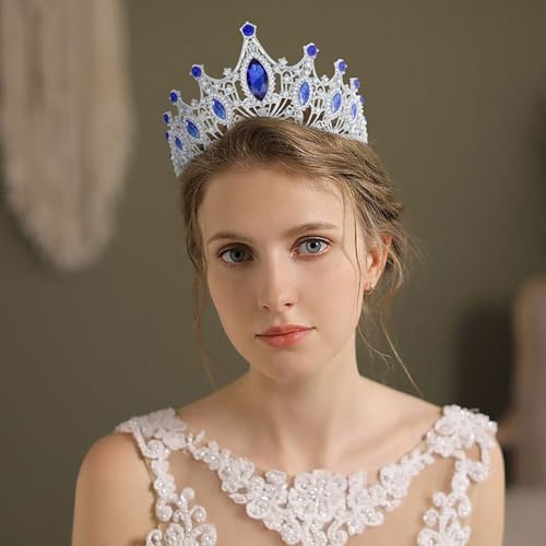 AIBFRID Tiaras Headbands Crown for Women and Girls, Princess Rhinestone Crown for Bridal, Crystal Queen Tiara Head Band Ha...