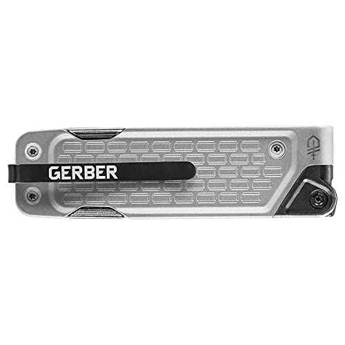 Gerber Gear Lockdown Driver 7-in-1 EDC Multitool - 2.5" Plain Edge Blade, Scissors, Bit Driver - Gifts for Men, Everyday Carry Gear and Survival Equipment - Silver