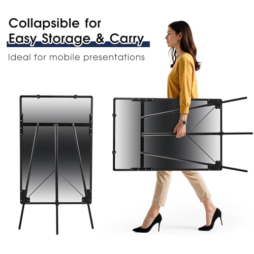 QUEENLINK Magnetic Whiteboard Easel, 36"x24" Height Adjustable Dry Erase Board with Stand, Large Aluminium Frame White Boa...