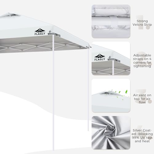 10x10ft Replacement Canopy Top with Air Vent, Waterproof & UV Protection Canopy Tent Top Cover for Straight Leg Canopy Fra...