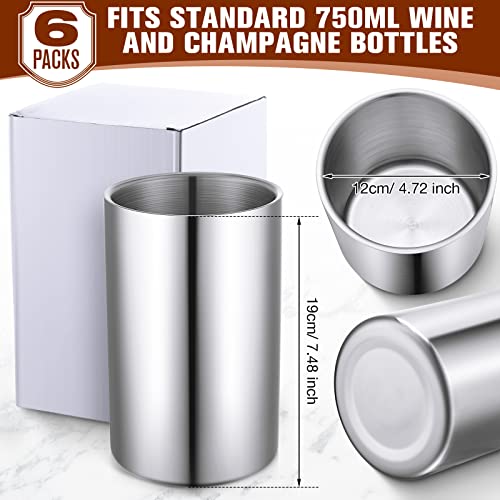 Potchen 6 Pack Wine Chiller Bucket Wine Bottles Cooler Bulk, Stainless Steel Double Wall Insulated Champagne Ice Bucket fo...