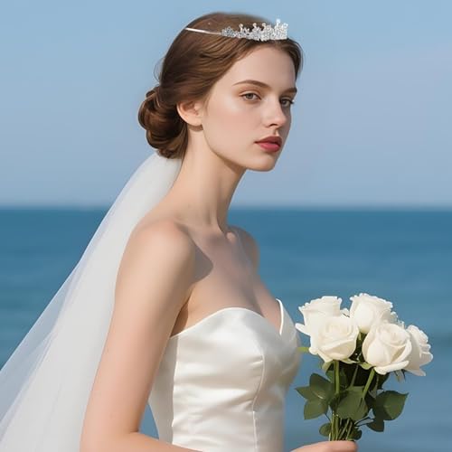 CUBACO Silver Tiara Crown for Women Girls Rhinestone Wedding Tiaras Crown for Bride Crystal Princess Crowns for Birthday P...