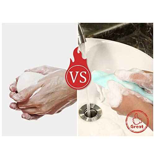 Boao Mesh Soap Bar Loofah Exfoliating Mesh Soap Saver Bag Pouch Bubble Foam Net for Body Facial Shower Cleaning Tool(10 Pieces)
