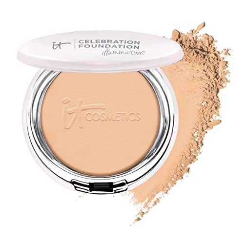IT Cosmetics Celebration Foundation Illumination - Full-Coverage, Anti-Aging Powder Foundation - Blurs Pores, Wrinkles & I...