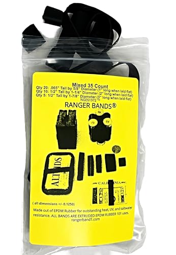 Ranger Bands® 35 Count Mixed Count Made from EPDM Rubber for Survival and Strapping Gear Made in The USA Tactical Rubber B...