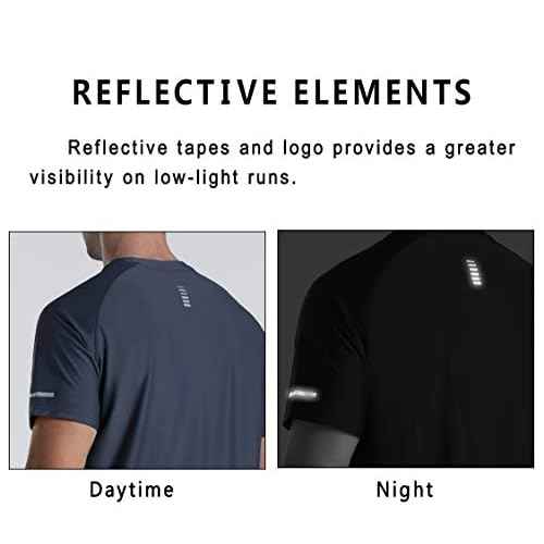 Men's Cooling Ice Silk Running Shirts Quick Dry Short Sleeve Athletic Gym T-Shirts UPF 50+ Outdoor Workout Tshirts