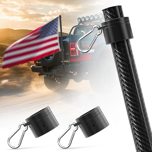 Sinyoeer 6ft Carbon Fiber Flag Pole for Truck, 1.25 Inch Heavy Duty Truck Flagpole for Jeep, Pickup, Car, Truck Bed, Trail...