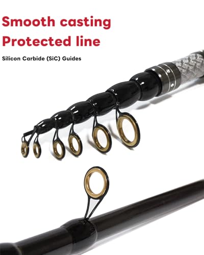 FINNECT Telescopic Fishing Rod - Lightweight 42T Carbon Fiber Portable Travel Rod for Freshwater River Fishing, Beginner &...