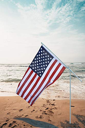 Portable Flag Pole - Premium Flagpole for Camping, The Beach, Tailgating, Includes 3x5 American Flag, Made of High Grade PVC