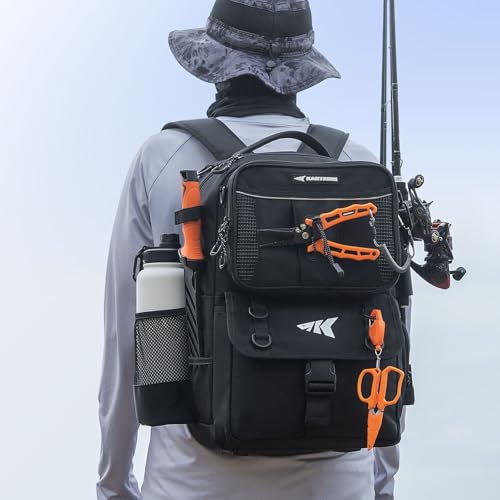 KastKing BaitSpace 50L Fishing Tackle Backpack with Removable Bait Binder,2 Rod Holders Storage Fishing Gear and Equipment