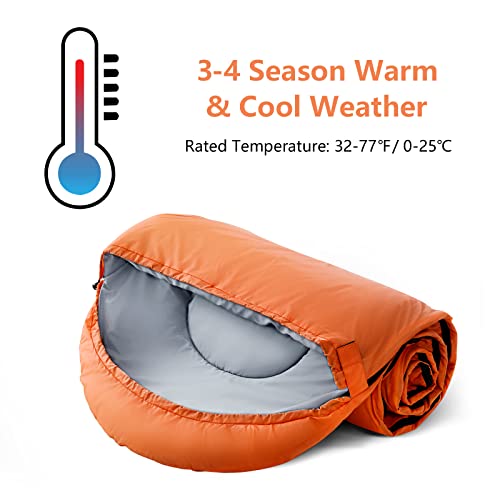 ORTHOMTEX Sleeping Bags for Adults,Kids & Girls-Warm & Cold Weather Lightweight Waterproof Sleeping Bag Backpack with Comp...