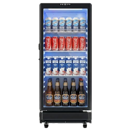 Vivacool 6 Cu.Ft Commercial Refrigerator, Beverage Refrigerator Cooler with Glass Door, Lock & Adjustable Shelves, Quiet F...